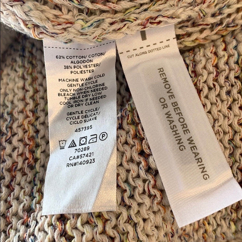 LOFT Lattice Back Multicolor Pullover Sweater M - image 9